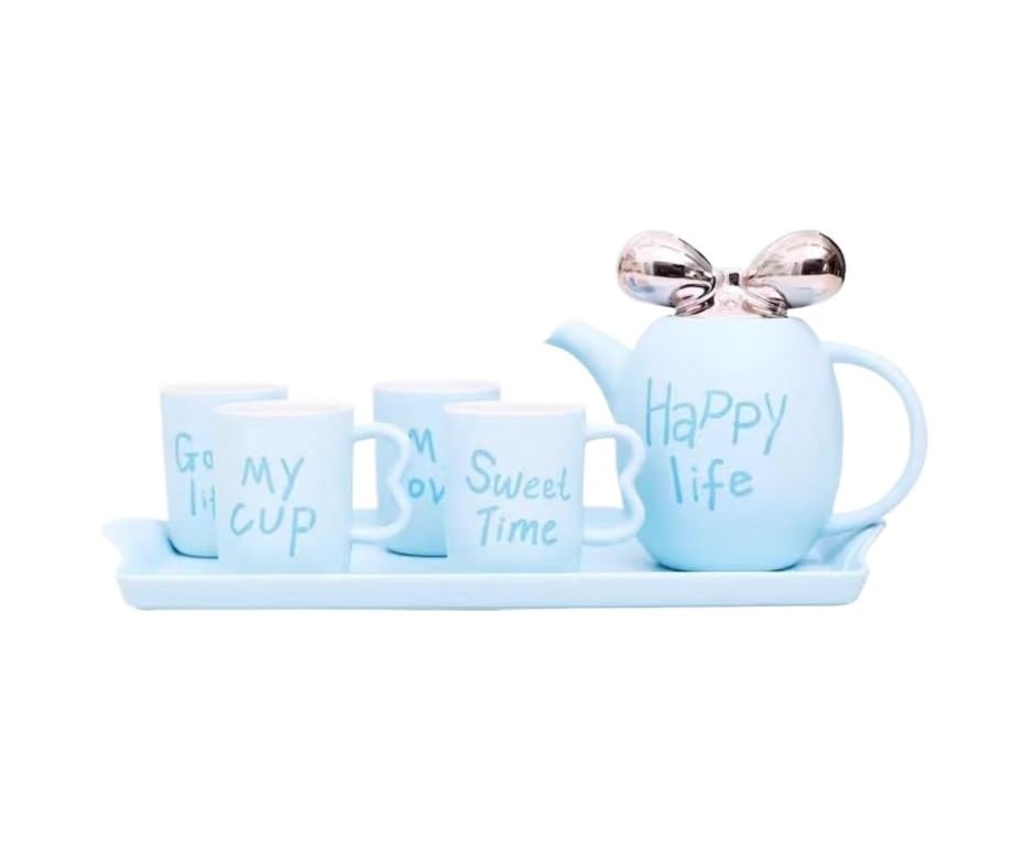 Ceramic Coffee Mug Set with Heart Design