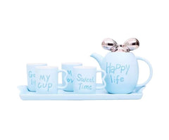 Ceramic Coffee Mug Set with Heart Design