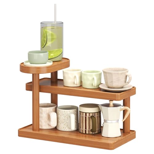2-Tier Countertop Coffee Cup Organizer Rack (30 cm)