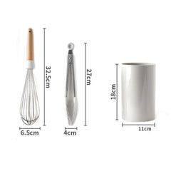 10-Piece Silicone Kitchen Utensil Set with Wooden Handles