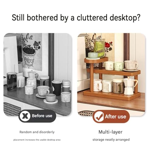 2-Tier Countertop Coffee Cup Organizer Rack (30 cm)