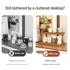 2-Tier Countertop Coffee Cup Organizer Rack (30 cm)