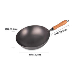 Uncoated Non-rusting Hammered Round Bottom Pan Non-stick Household Frying