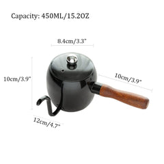 Stainless Steel Gooseneck Stovetop Coffee Kettle with Wooden Handle