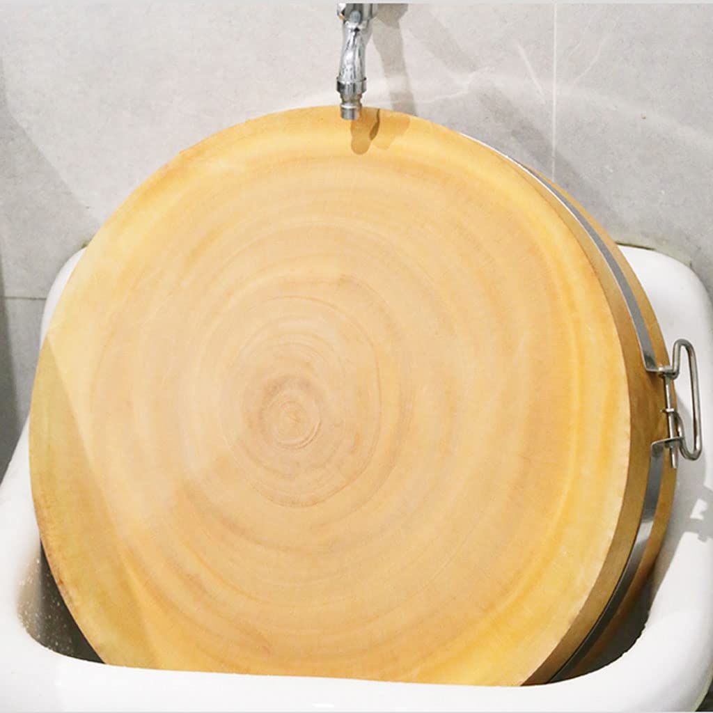 Round Wooden Cutting Board with Handles