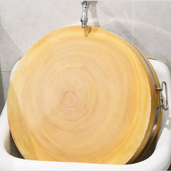 Round Wooden Cutting Board with Handles