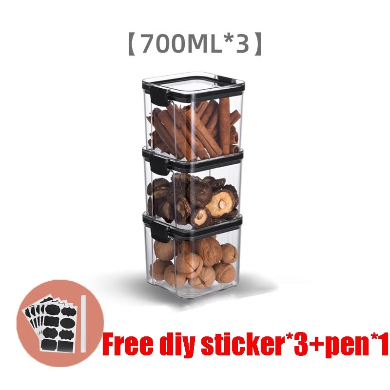 3-Piece Stackable Food Storage Container Set (700 ml)