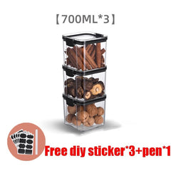 3-Piece Stackable Food Storage Container Set (700 ml)