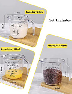 3-Piece Liquid Measuring Cup Set