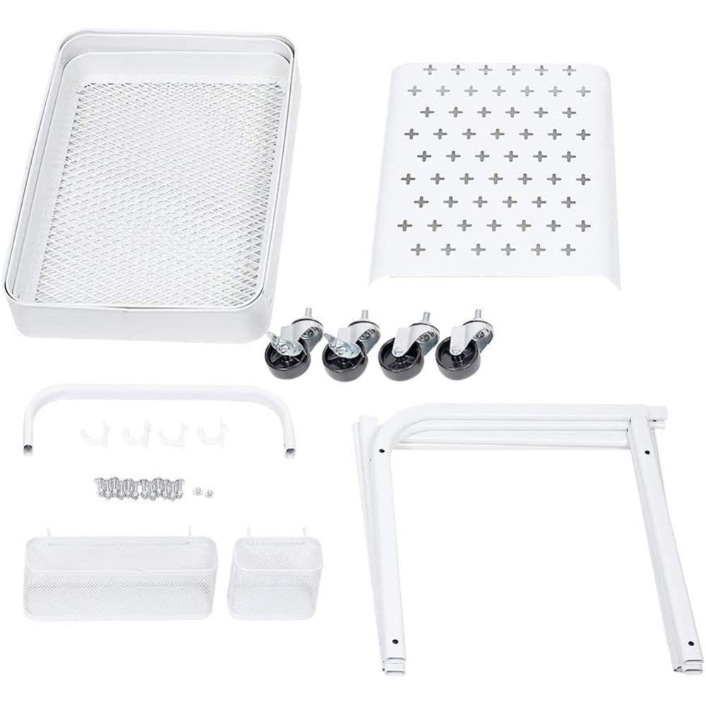 3-Tier Metal Rolling Utility Cart with Locking Wheels