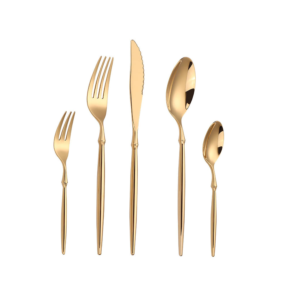 30-Piece Gold Stainless Steel Flatware Set for 6