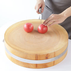 Round Wooden Cutting Board with Handles