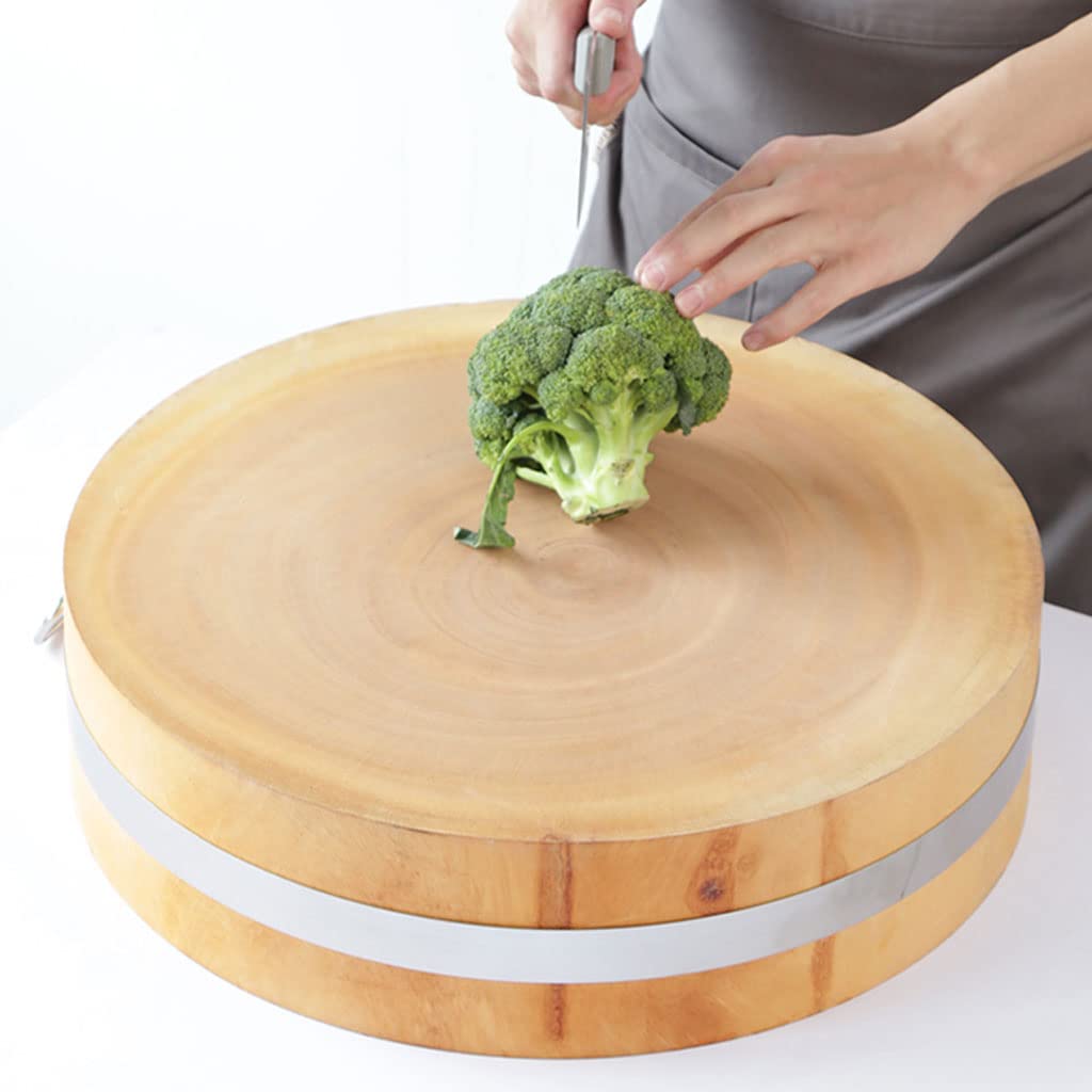 Round Wooden Cutting Board with Handles