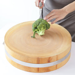 Round Wooden Cutting Board with Handles