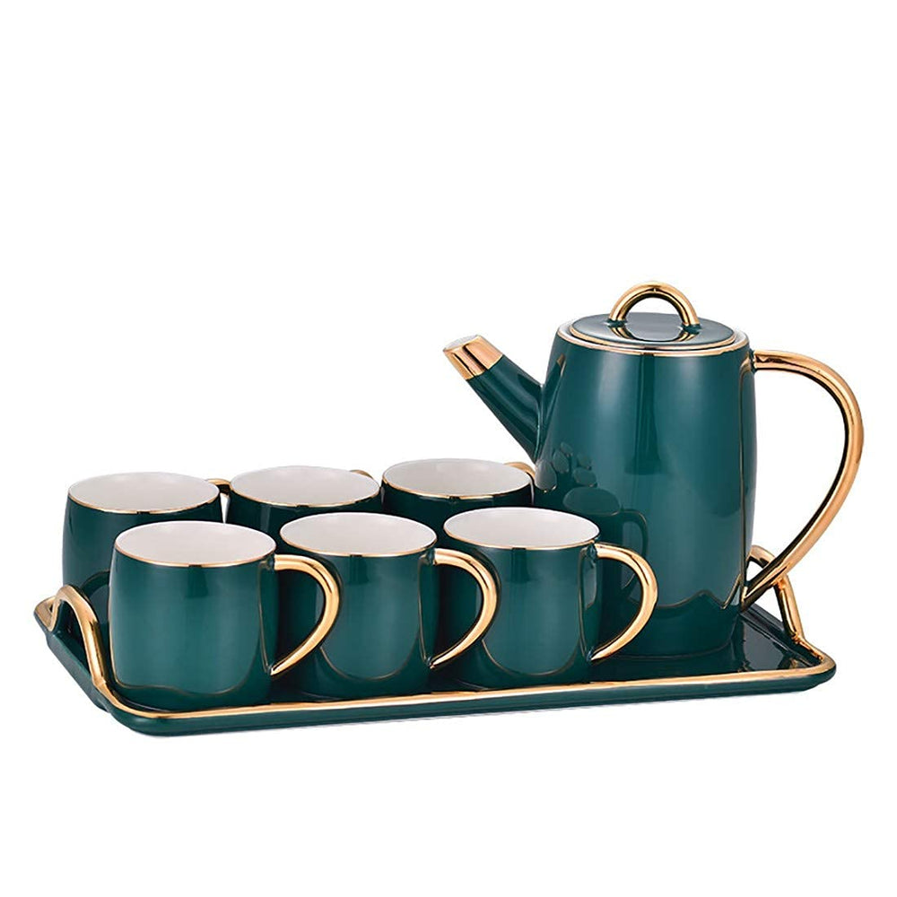 8-Piece Porcelain Coffee Cup and Saucer Set