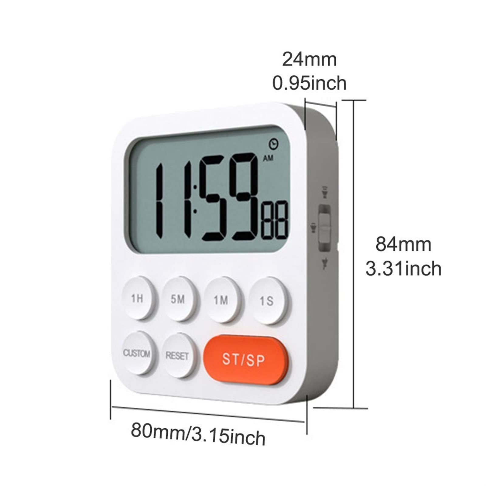 Round Timer Adjustable Timer Portable Alarm Clock Kitchen Tools Countdown Digital Timer Household