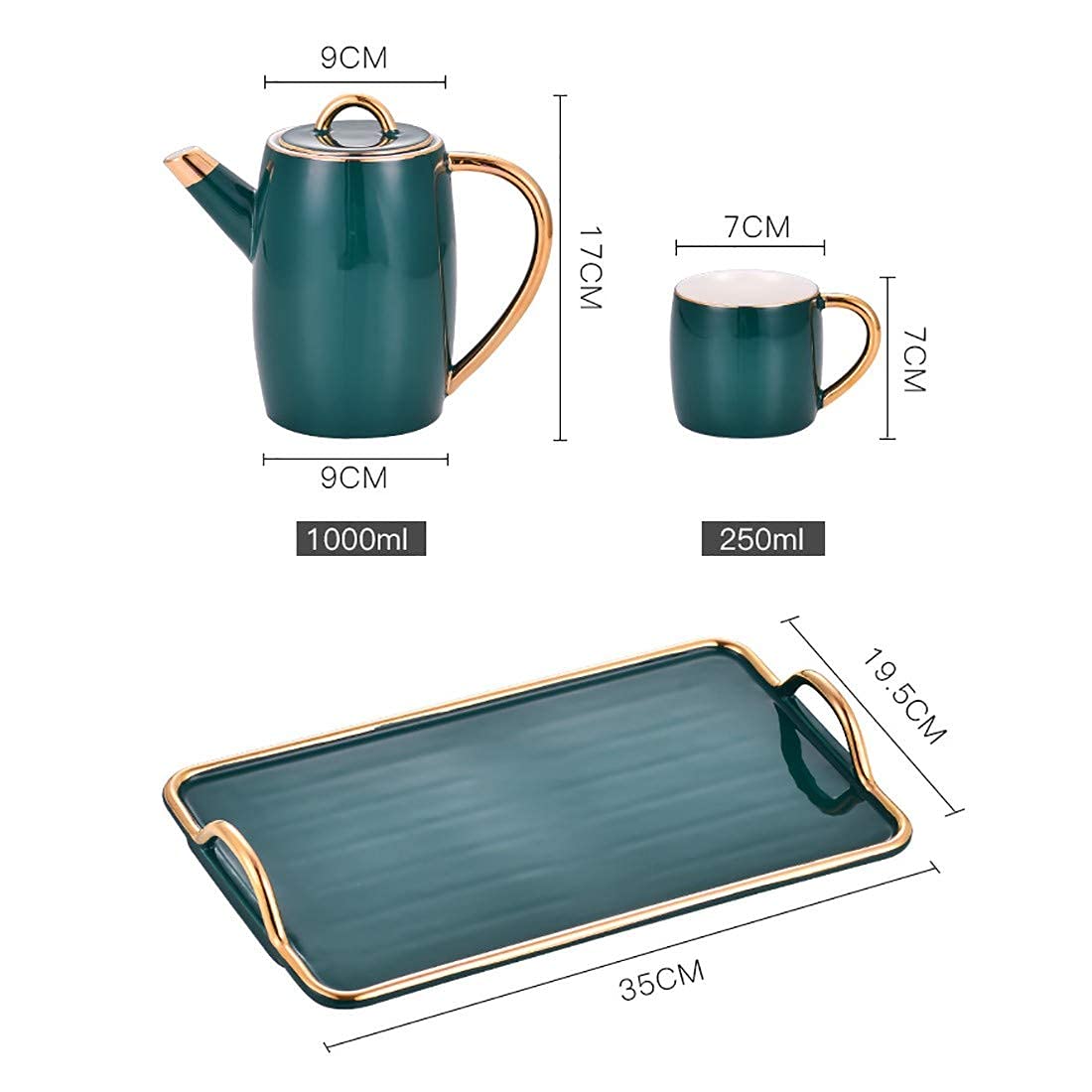 8-Piece Porcelain Coffee Cup and Saucer Set