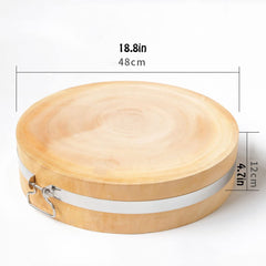Round Wooden Cutting Board with Handles
