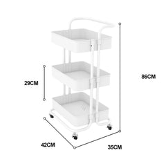 3-Tier Kitchen Storage Cart with Wheels