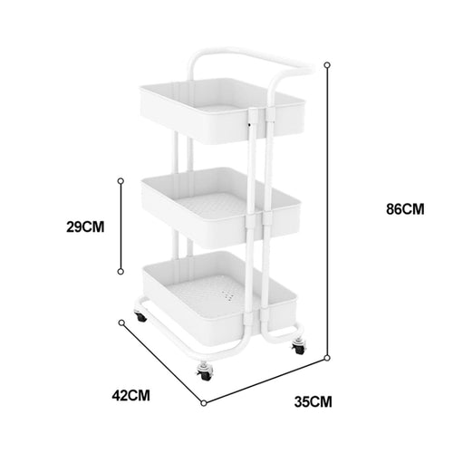 3-Tier Kitchen Storage Cart with Wheels