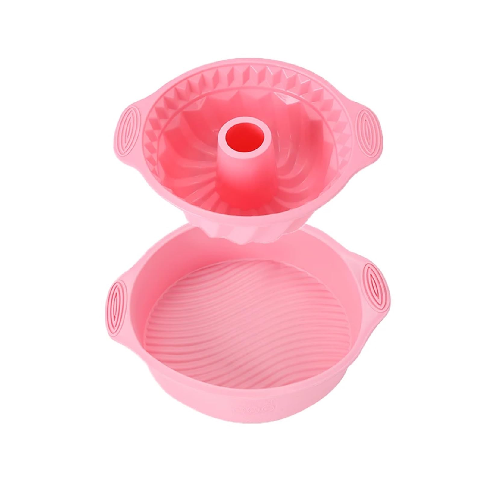 Pink Nonstick Silicone Bakeware Set Compatible For Baking Cake Pan