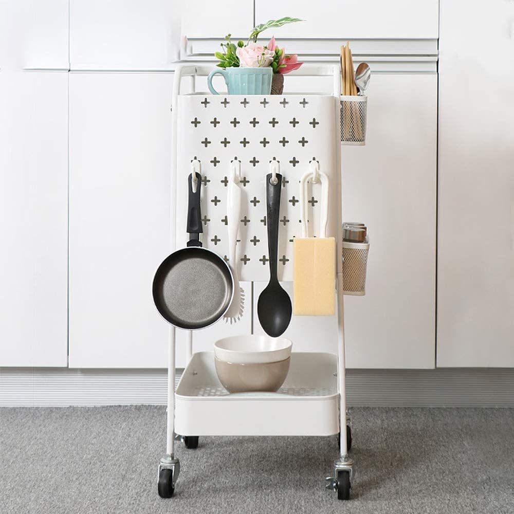 3-Tier Metal Rolling Utility Cart with Locking Wheels