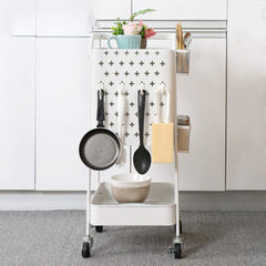 3-Tier Metal Rolling Utility Cart with Locking Wheels