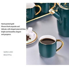 8-Piece Porcelain Coffee Cup and Saucer Set