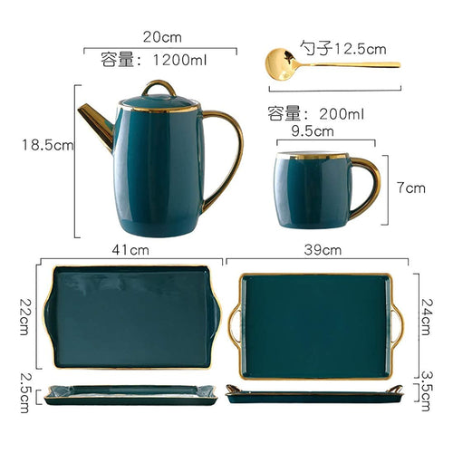 6-Piece Bone China Coffee Cup and Saucer Set with Spoons