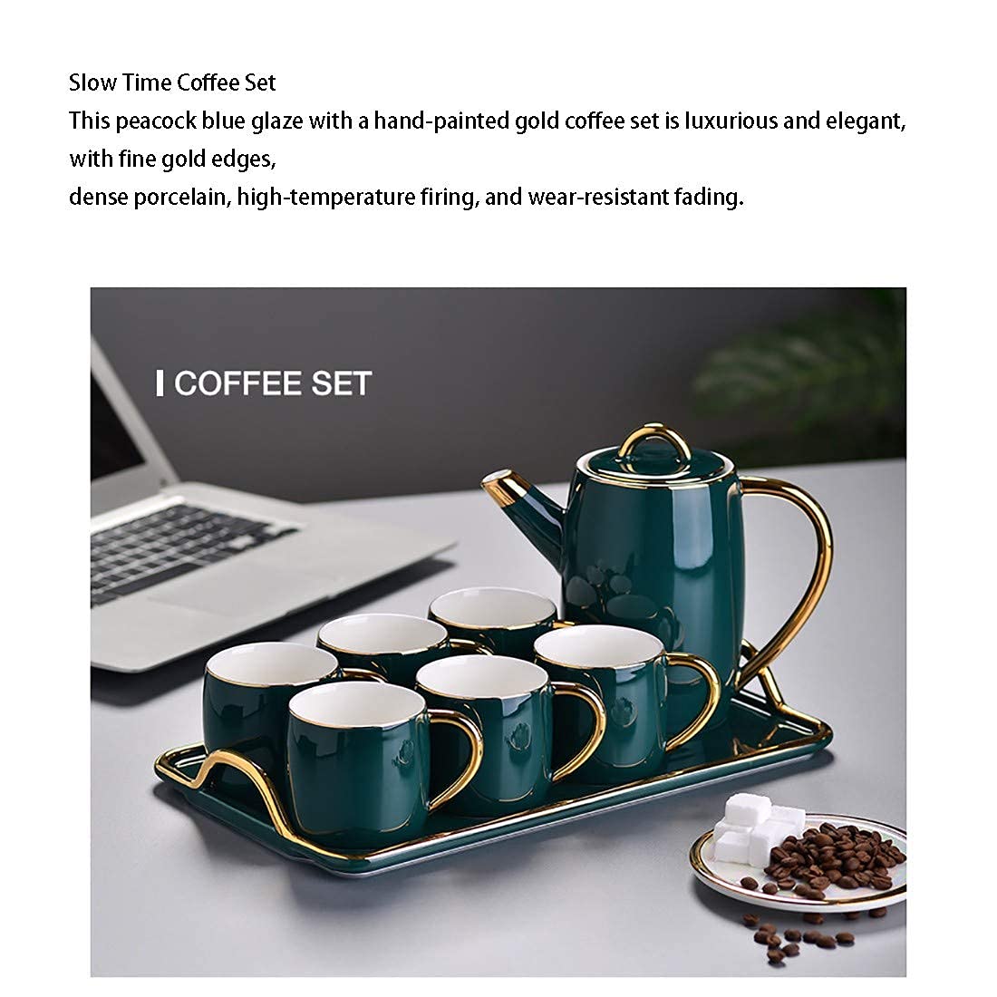 8-Piece Porcelain Coffee Cup and Saucer Set