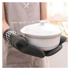 Silicone Oven Mitt Set for Baking and Cooking