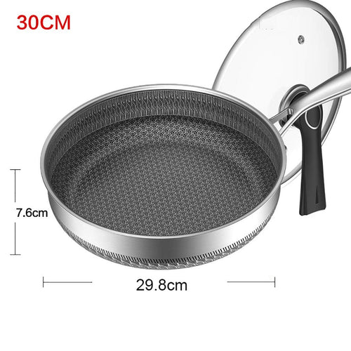 316 Stainless Steel Frying Pan with Lid