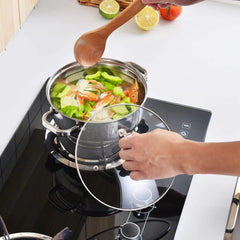 9-Piece Stainless Steel Cookware Set with Glass Lids