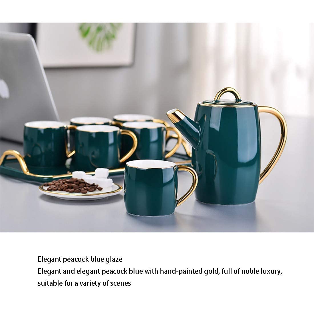 8-Piece Porcelain Coffee Cup and Saucer Set