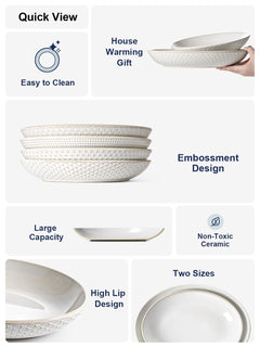 2-Piece Ceramic Oval Serving Bowl Set (11.8 & 13.7 Inch)