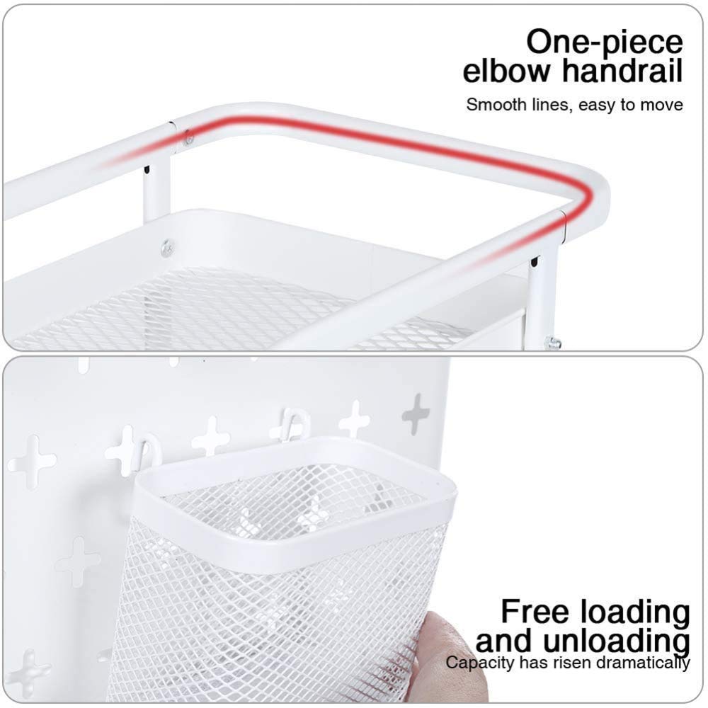 3-Tier Metal Rolling Utility Cart with Locking Wheels