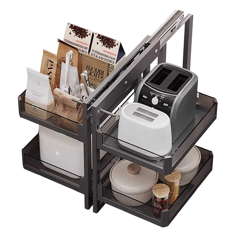 Pull-Out Corner Cabinet Organizer for Kitchen Storage