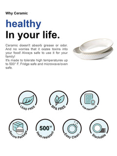 2-Piece Ceramic Oval Serving Bowl Set (11.8 & 13.7 Inch)