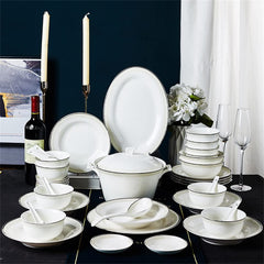 ZUIAI European Kitchenware Ceramic Tableware Set 56 Piece Tableware Dish Set
