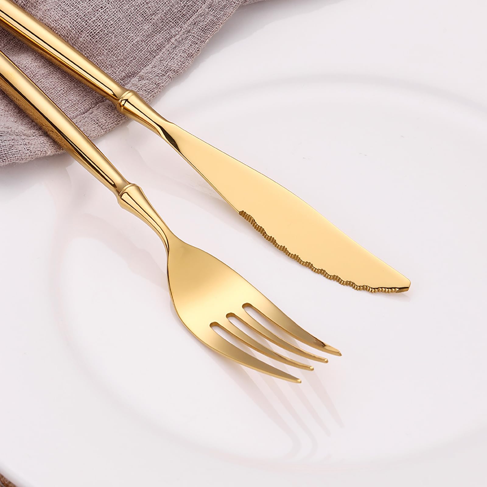 30-Piece Gold Stainless Steel Flatware Set for 6