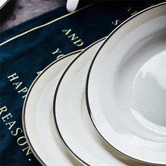 ZUIAI European Kitchenware Ceramic Tableware Set 56 Piece Tableware Dish Set