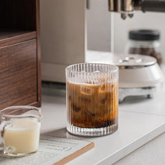 6-Piece Vintage Ribbed Glass Tumbler Set (14 oz)