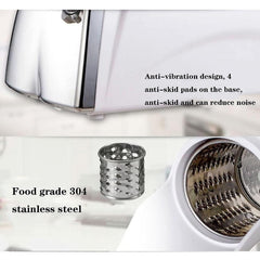 Electric Rotary Cheese Grater with 3 Stainless Steel Blades