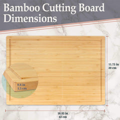 Large Bamboo Cutting Board with Juice Groove