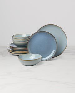 Oneida 899208 Organic Shades Oatmeal 18-Piece Dinnerware Set, Service For 6