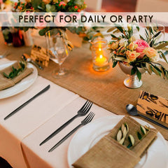30-Piece Black Stainless Steel Flatware Set for 6