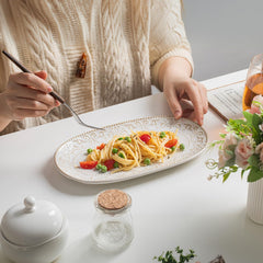3-Piece Ceramic Oval Serving Platter Set (10/12/14 Inch)