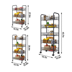 Multi-Tier Rolling Storage Rack with Wheels