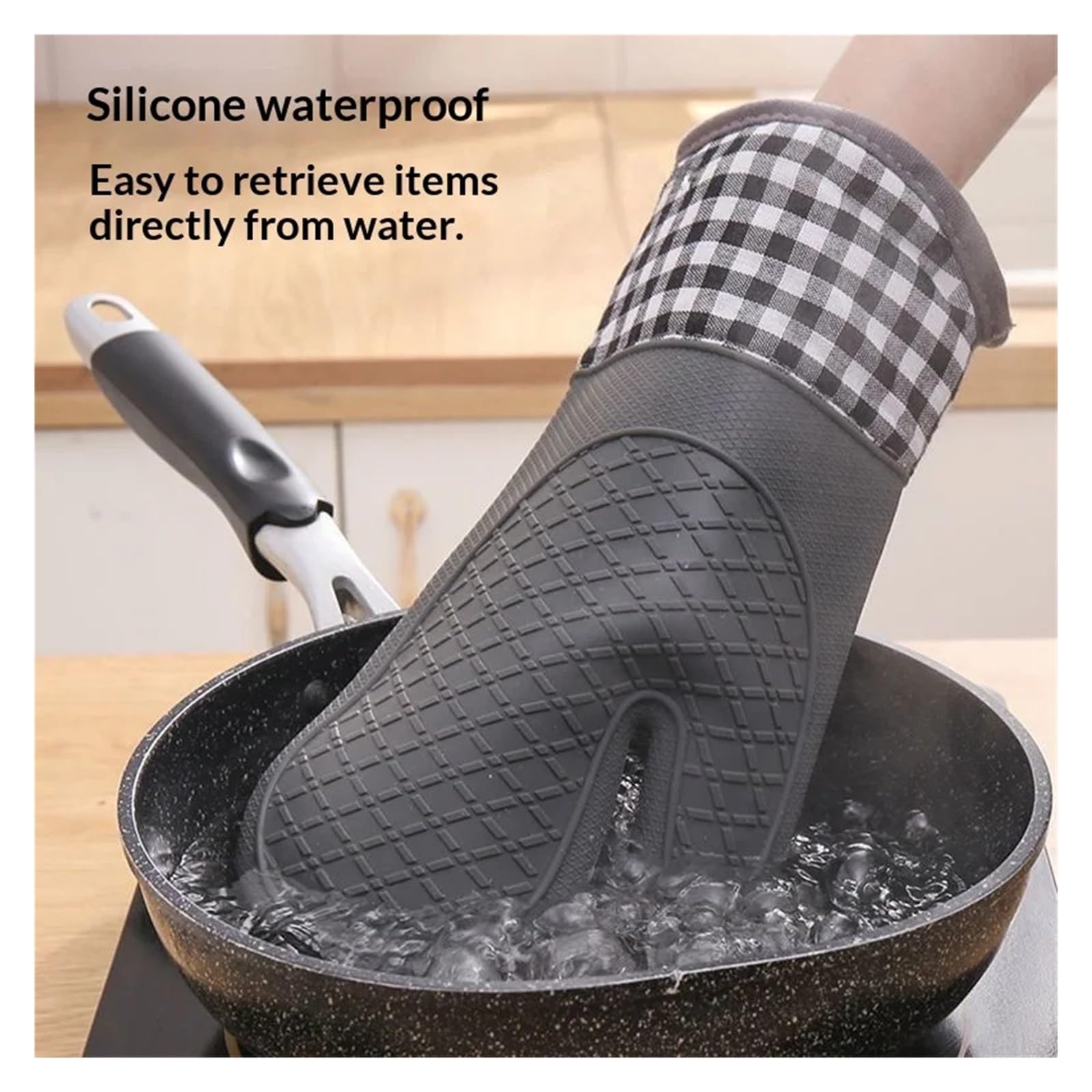 Silicone Oven Mitt Set for Baking and Cooking