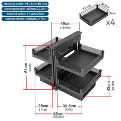 Pull-Out Corner Cabinet Organizer for Kitchen Storage